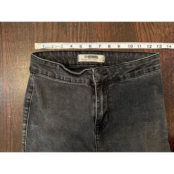 Rock and Roll Denim Black Flare Jeans Size 27x32 - Picture 7 of 11